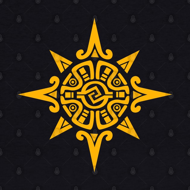 Aztec Sun Symbol - Yellow by Everyday Inspiration